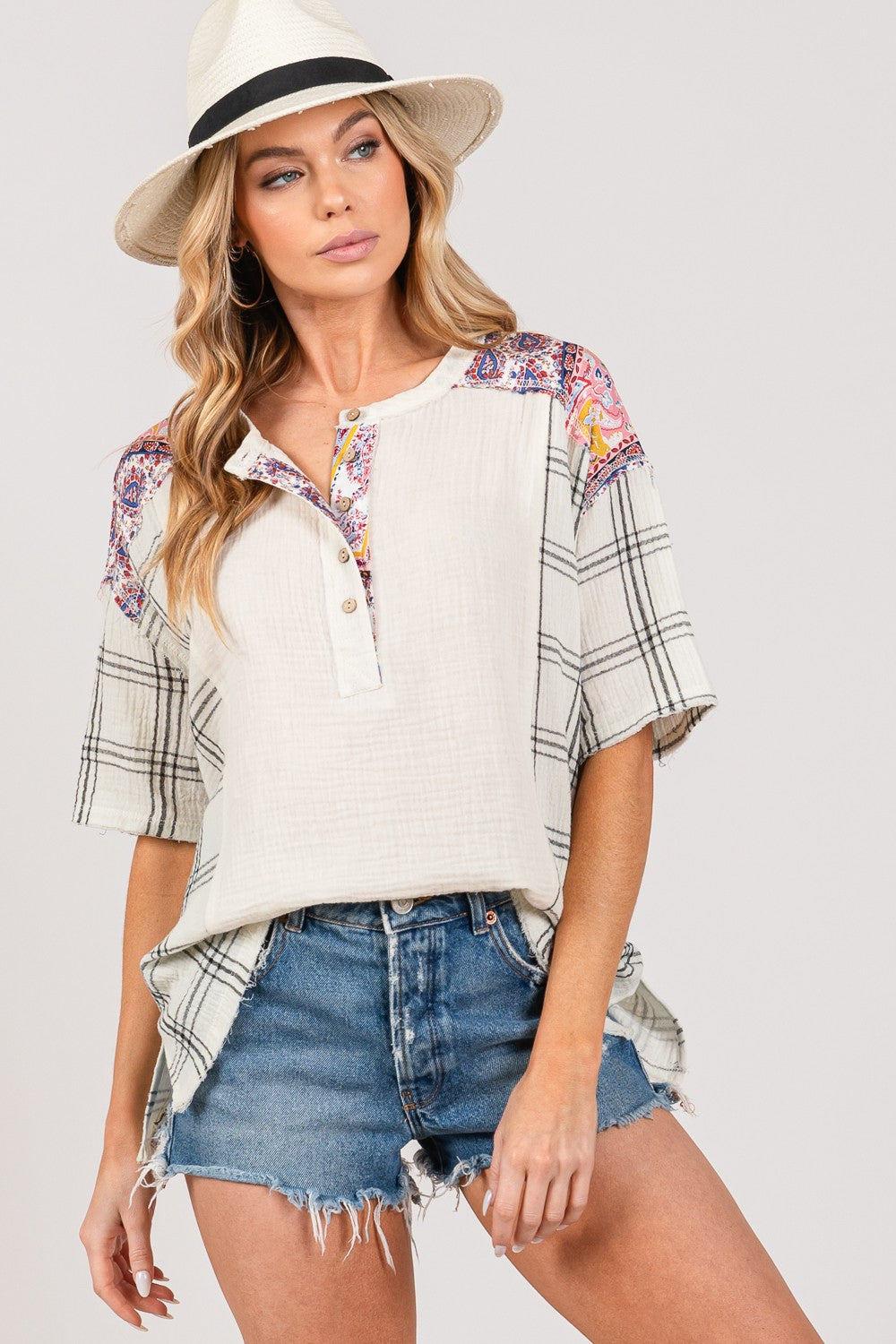 Sage Gingham Blouse