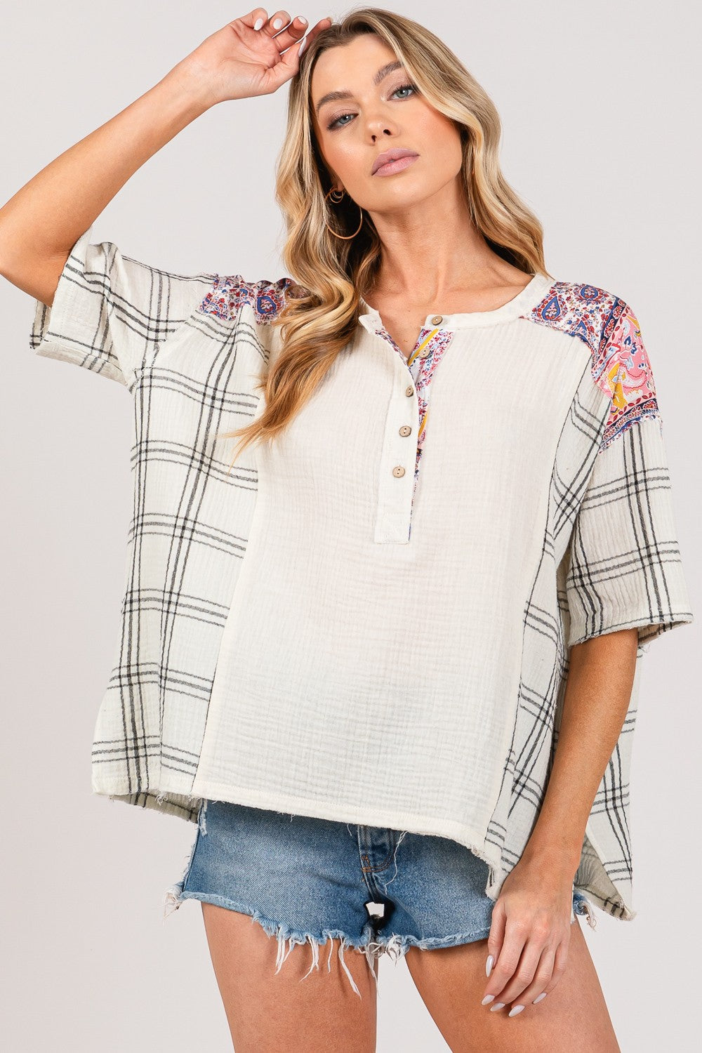 Sage Gingham Blouse