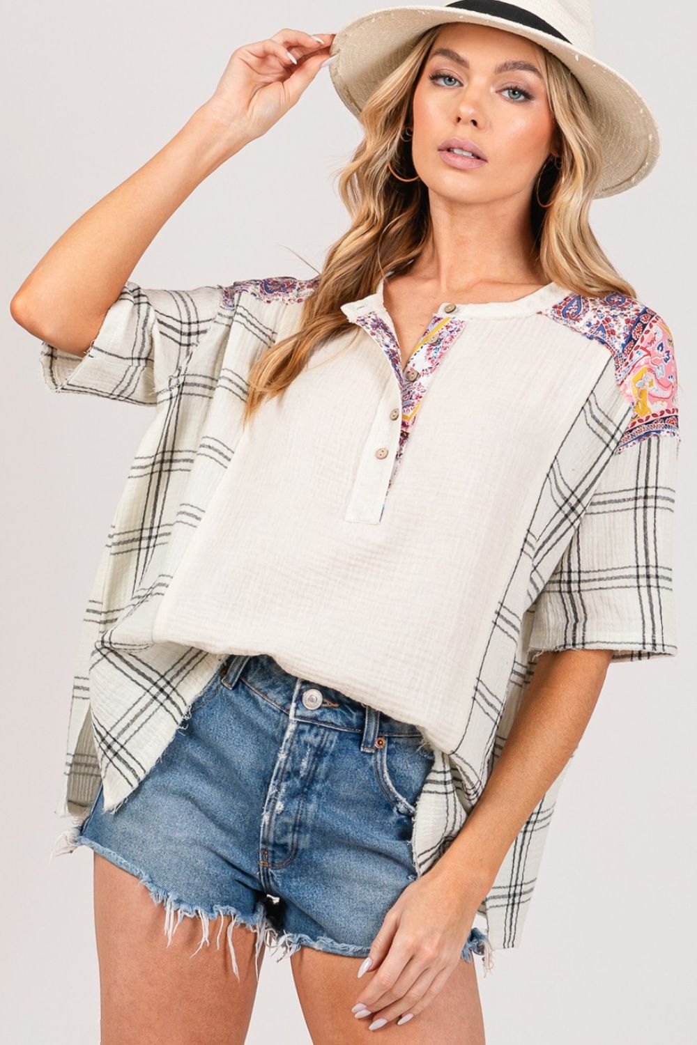 Sage Gingham Blouse